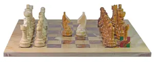 Luxury Burma Teak & Red Onyx Rustic Chess Set with Elegant Faux Leather Storage Box – Handcrafted Stone Chessboard for Collectors & Gifting