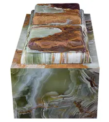 Green Onyx Companion Urn for Two Adults | Hand-Carved Dual Cremation Urn for Couples' Ashes | Luxury Shared Urn for Human Remains