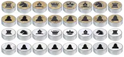 Luxury Sky Blue Leather Chess Set with Zig-Zag Stitching – Marble Checkers with Metallic Edges & Leather Storage Tube