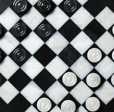 Premium Quality Black & White Marble Checkers Set – Elegant Game for Home Decor