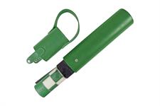 Splash Green Leather Roll-Up Chess Set with Zig-Zag Stitching – Marble Checkers with Metallic Edge & Leather Storage Tube