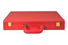 Elegant Crimson Red PU Leather Chess Set Storage Box – Premium Organizer for Chess Pieces