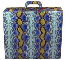 Premium Royal Blue Snake Textured PU Leather Chess Set Storage Box – Stylish, Durable Organizer for Chess Pieces, Board & Accessories 