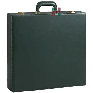 Premium Forest Green PU Leather Storage Box for Chess Set - Elegant and Durable Organizer for Chess Pieces and Board, Perfect for Home Decor and Game Night Storage
