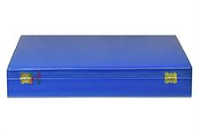 Ocean Blue Leather Chess Set Storage Box – Elegant & Durable Organizer for Chess Pieces & Boards