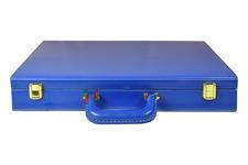 Ocean Blue Leather Chess Set Storage Box – Elegant & Durable Organizer for Chess Pieces & Boards
