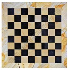 Premium Jet Black & Burma Teak Marble Chess Board with Elegant Border Variants – Handcrafted Luxury Chess Set