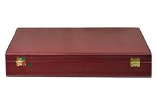 Elegant Burgundy PU Leather Storage Box for Chess Set – Stylish Organizer for Chess Pieces and Board
