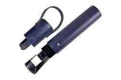 Luxury Dark Blue Croco Leather Roll Up Chess Set with Marble Checkers and Leather Storage Tube