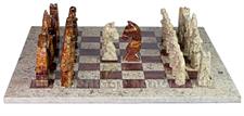 Coral & Red Onyx Royal Bishop Series Chess Set with Premium Faux Leather Storage Box – Handcrafted Luxury Stone Chess Pieces