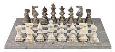 Oceanic & Botticino Marble European Series Chess Set with Faux Leather Storage Box – Luxury Handmade Classic Board Game