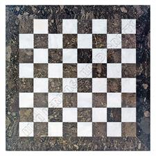 Oceanic and White Marble Chess Set with Dual Border Variants - Oceanic & White Marble Design