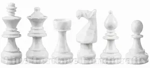 Natural Green Onyx and White Marble Chess Pieces Set - Artisan Crafted Staunton Chessmen for 16-Inch to 18-Inch Boards