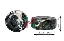 Black Zebra Marble Checkers Set with Marblized Edge – Elegant Game Piece Collection