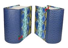 Blue Snake Texture Leather Companion Urn – Book-Style Memorial for Two Loved Ones