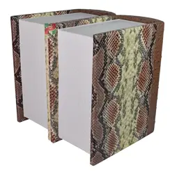 Brown and Tan Snakeskin Pattern Book Shaped Companion Urn for Couple’s Ashes – Dual Chamber Memorial Keepsake for Husband and Wife