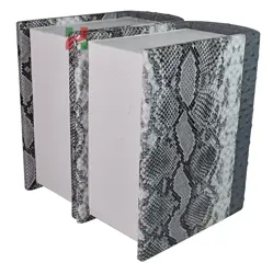Book Shaped Grey Snake & Ostrich PU Leather Companion Cremation Urn for Couple’s Ashes – Memorial Urn for Two Loved Ones