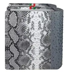Book Shaped Grey Snake & Ostrich PU Leather Companion Cremation Urn for Couple’s Ashes – Memorial Urn for Two Loved Ones