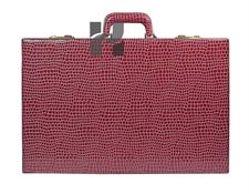 Luxury Burgundy Faux Leather Attache Backgammon Set | Inlaid Playing Point | Metallic Checkers & Dice Cups