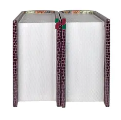 Elegant Book-Shaped Companion Cremation Urn – Deep Plum Crocodile & Tan Orange Brown Snake Pattern – For Couples’ Ashes