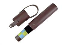 Multicolor Leather Roll Up Chess Set – Sky Blue, Green & Brown with Marble Metallic Edge Checkers & Leather Storage Tube – Travel-Friendly & Handmade 
