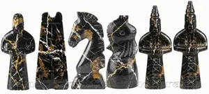 Handcrafted Michael Angelo and Verona Beige Marble Chess Pieces – Luxury Stone Chess Set for Elegant Gameplay