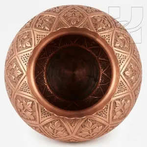 Handcrafted Embossed Copper Handi Pot – Authentic Traditional Kitchenware Decor