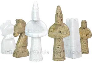Luxury Coral & White Marble Royal Bishop Series Chess Set – Handcrafted Chess Pieces