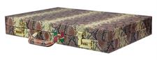 Elegant Multi-Toned Rustic Color Faux Leather Attache Backgammon Set – Snake Skin Texture, Inlaid Points, Dice Cups, and Attache Case