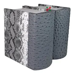 Book Shaped Grey Snake & Ostrich PU Leather Companion Cremation Urn for Couple’s Ashes – Memorial Urn for Two Loved Ones