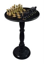 Coral & Red Onyx Natural Stone Chess Table With Classic Series Chess Pieces