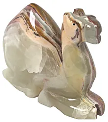 Handcrafted 4x4 Inch Green Onyx Camel Shape Desk Clock – Natural Stone Decorative Table Clock for Office, Home, or Gift – Unique Handmade Marble Camel Cloc