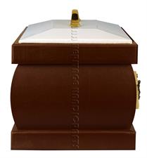 Elegant Walnut Brown PU Leather Garden Cremation Urn – Durable & Stylish Memorial Keepsake