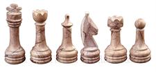 Marina  & Jet Black Marble Natural Stone Chess Set With Rustic Series Chess Pieces 