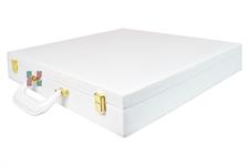 Elegant Snow White PU Leather Storage Box for Chess Set - Stylish and Durable Organizer for Chess Pieces and Board, Perfect for Home Décor and Gift Giving