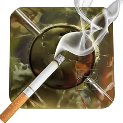 Handmade 6x6 Inch Green Onyx Square Ash Tray – Luxury Marble Smoking Tray for Patio or Lounge
