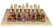 Premium Burma Teak Sandstone & Red Onyx Royal Bishop Chess Set with Faux Leather Storage Box – Luxury Handcrafted Stone Chessboard