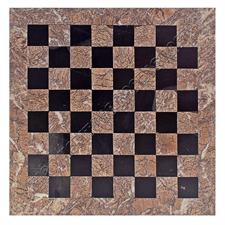Jet Black & Marina Pink Marble Chess Board - Elegant 2-Tone Chess Set with Custom Variant Borders