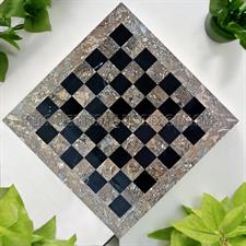 Oceanic & Jet Black Marble Chess Board with Border Variants – A Masterpiece of Elegance and Craftsmanship