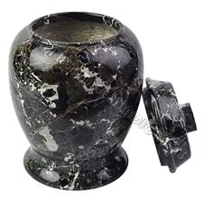 Black Zebra Marble Natural Stone Archaic Urn 