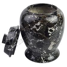 Black Zebra Marble Natural Stone Archaic Urn 