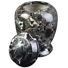 Black Zebra Marble Natural Stone Archaic Urn 