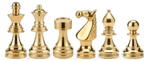 European Series Brass Chess Pieces Set – Elegant and Durable Metal Chessmen for Classic and Modern Play
