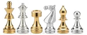 European Series Brass Chess Pieces Set – Elegant and Durable Metal Chessmen for Classic and Modern Play