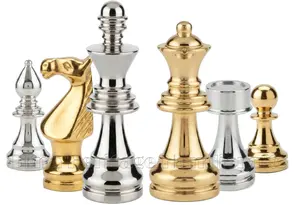 European Series Brass Chess Pieces Set – Elegant and Durable Metal Chessmen for Classic and Modern Play