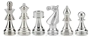 European Series Brass Chess Pieces Set – Elegant and Durable Metal Chessmen for Classic and Modern Play