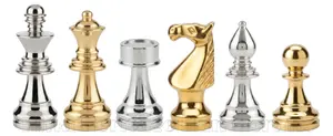 European Series Brass Chess Pieces Set – Elegant and Durable Metal Chessmen for Classic and Modern Play
