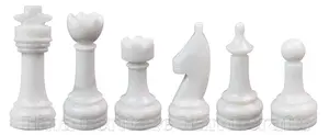 Handcrafted Fossil Coral and White Marble Chess Pieces Set – Luxury Stone Chess Pieces for Collectors