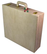 Almond Beige PU Leather Storage Box for Chess Set – Elegant & Durable Organizer for Chess Pieces