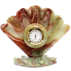Sea Shell Green Onyx Clock for Beach House, Coastal Décor, and Nautical Interiors